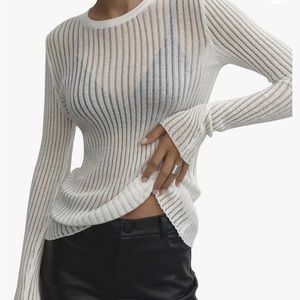 White Long Sleeve Shirt See Through